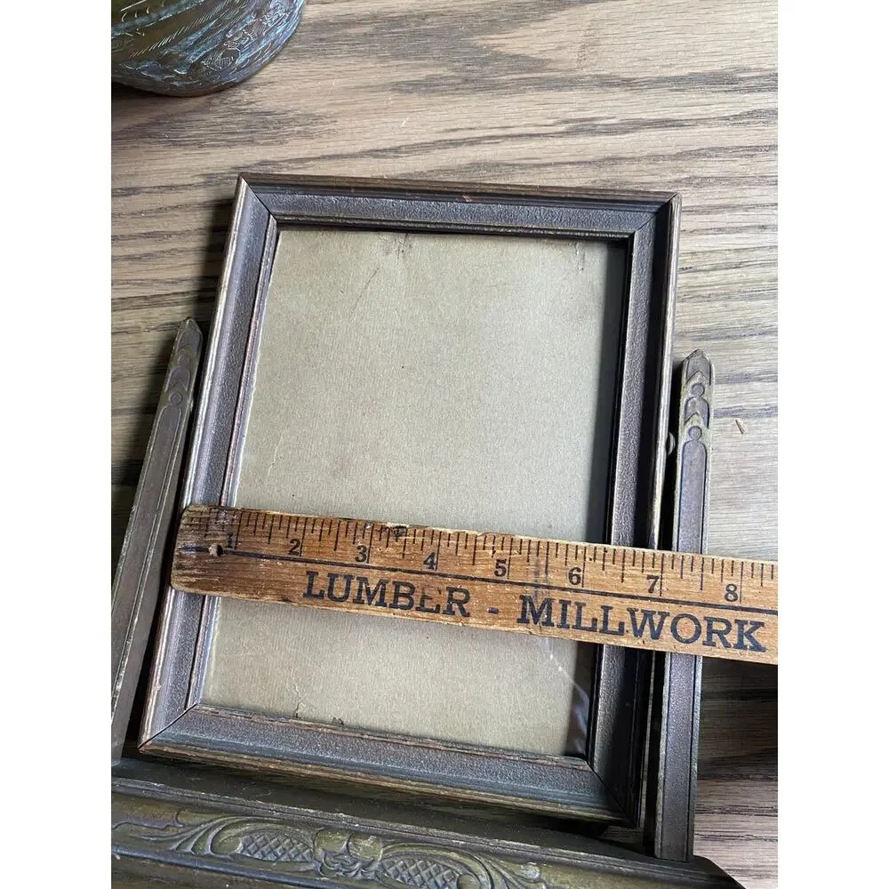 Antique Art Deco Wood Swing Frame Tabletop Picture Frame